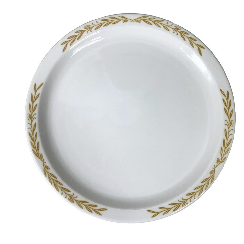 Vintage Walker China Plate Amesbury Replacement White Golden Wheat Print 9.5"